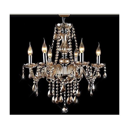 Moderner zeitgenössischer traditioneller klassischer Vintage-Kronleuchter aus galvanisiertem Kristallglas Moderner zeitgenössischer traditioneller klassischer Vintage-Kronleuchter aus galvanisiertem Kristallglas