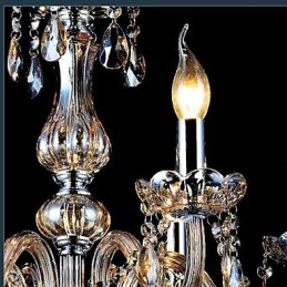 Moderner zeitgenössischer traditioneller klassischer Vintage-Kronleuchter aus galvanisiertem Kristallglas