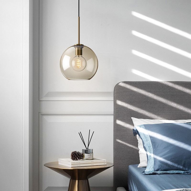 Glas Pendelleuchte Minimalistische Cognac Farbe Dekorative Glasleuchte