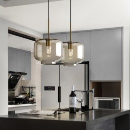 Glas Pendelleuchte Minimalistische Cognac Farbe Dekorative Glasleuchte