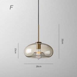 Glas Pendelleuchte Minimalistische Cognac Farbe Dekorative Glasleuchte