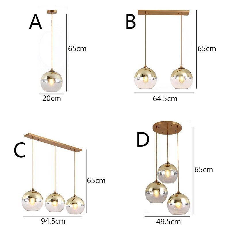Kreative Eisen + Glaskugel Pendelleuchte Dekorative Beleuchtung