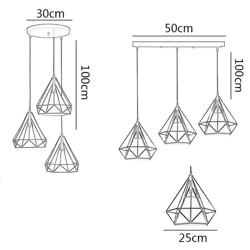 Diamantförmige Pendelleuchte Moderne minimalistische dekorative Leuchte