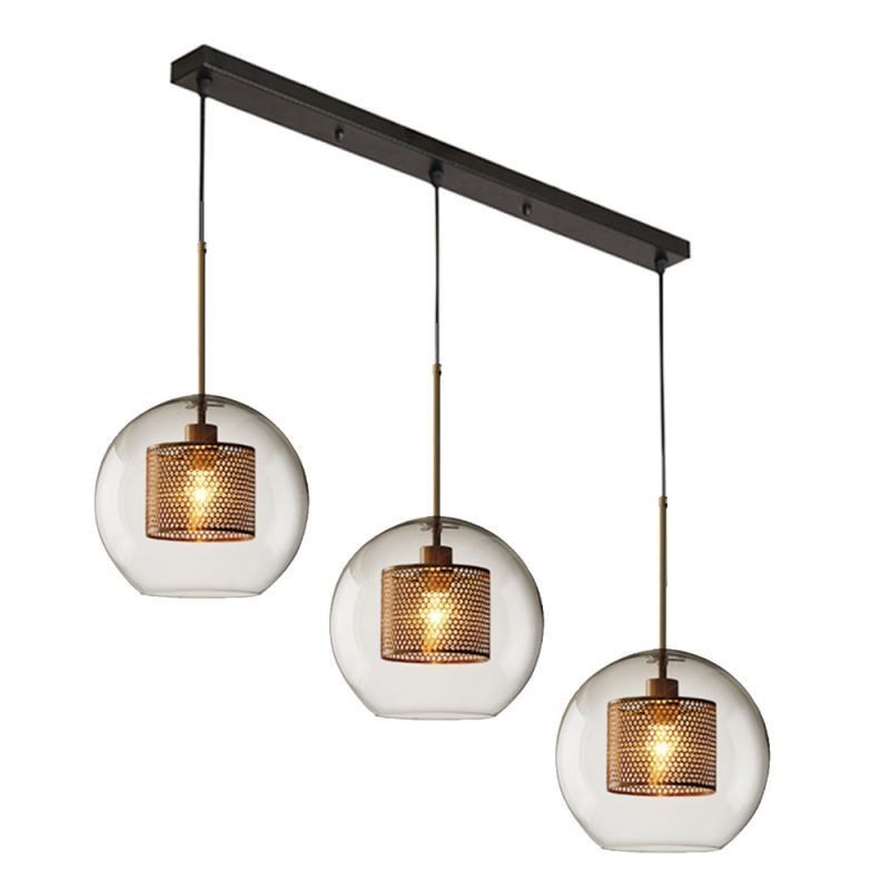 Minimalistische Glas Cluster Pendelleuchte 3 Licht Deckenleuchte Insel