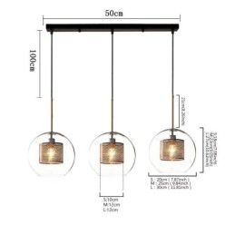Minimalistische Glas Cluster Pendelleuchte 3 Licht Deckenleuchte Insel