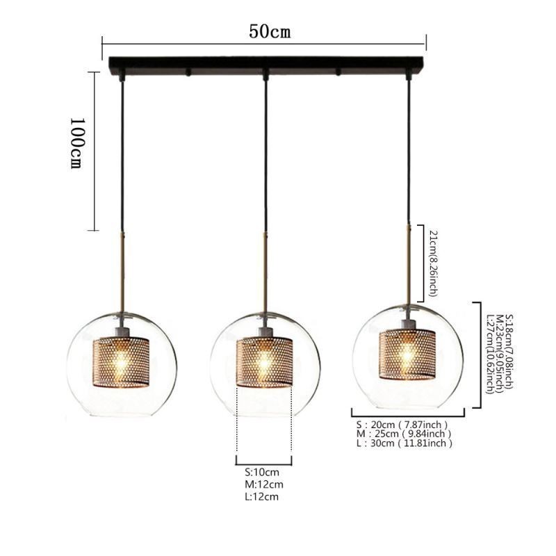 Minimalistische Glas Cluster Pendelleuchte 3 Licht Deckenleuchte Insel