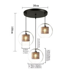 Minimalistische Glas Cluster Pendelleuchte 3 Licht Deckenleuchte Insel