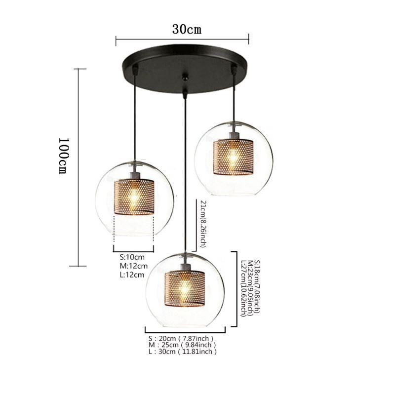 Minimalistische Glas Cluster Pendelleuchte 3 Licht Deckenleuchte Insel
