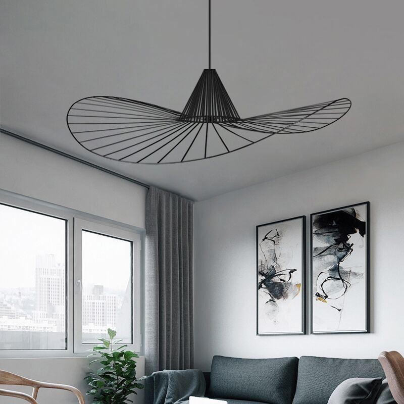 Eisen Pendelleuchte Einfache Strohhut Lampe 1 Licht