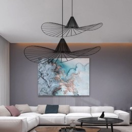 Eisen Pendelleuchte Einfache Strohhut Lampe 1 Licht