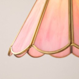 Pendelleuchte aus Glas im japanischen Stil, Retro-Blütenblatt-Leuchte