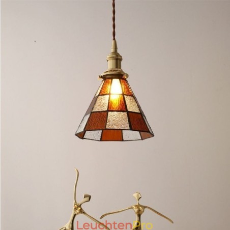 Retro-Gitterglas-Pendelleuchte im japanischen Stil Retro-Gitterglas-Pendelleuchte im japanischen Stil