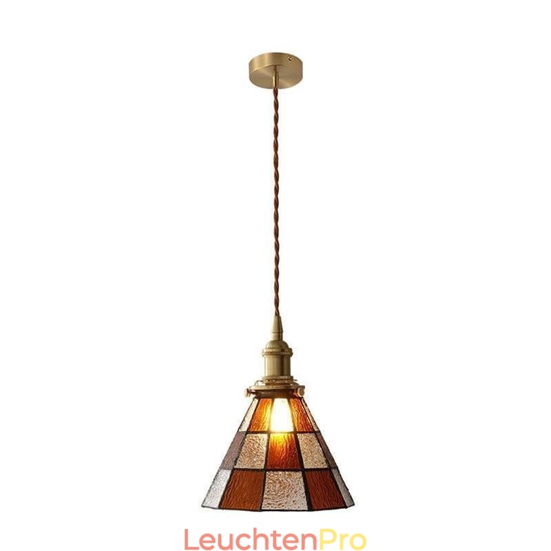 Retro-Gitterglas-Pendelleuchte im japanischen Stil