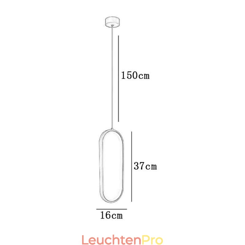 Ovale Pendelleuchte, dekorative Leuchte aus Acryl