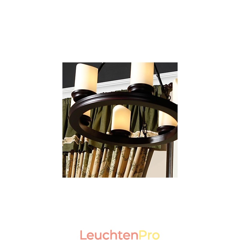 Vintage Kronleuchter 6 Lichter Stahl und Glas