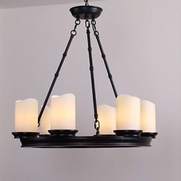 Vintage Kronleuchter 6 Lichter Stahl und Glas