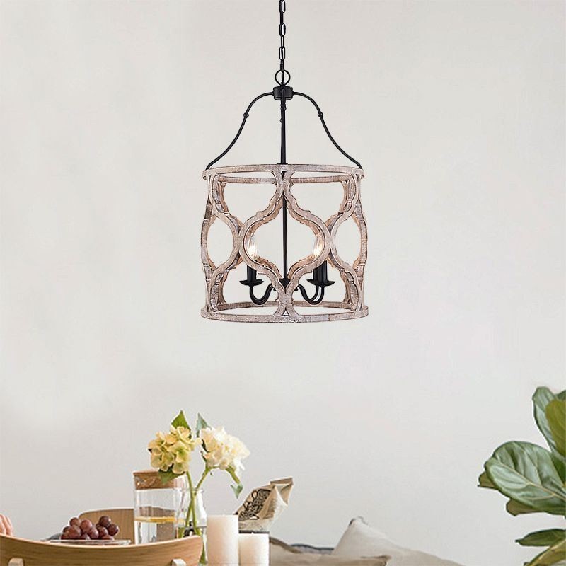 Laternen-Pendelleuchte im Vintage-Stil mit 4 Lichtern