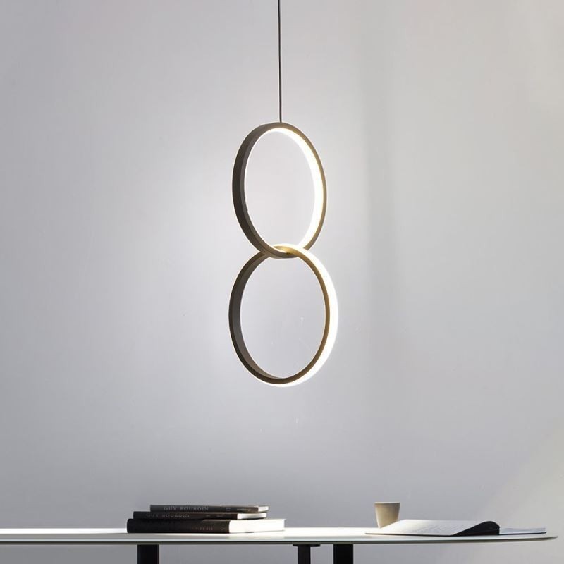 Minimalistische Doppelring-Pendelleuchte