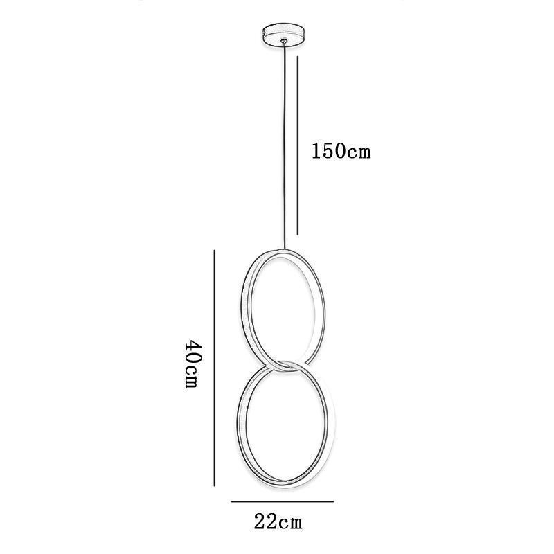 Minimalistische Doppelring-Pendelleuchte