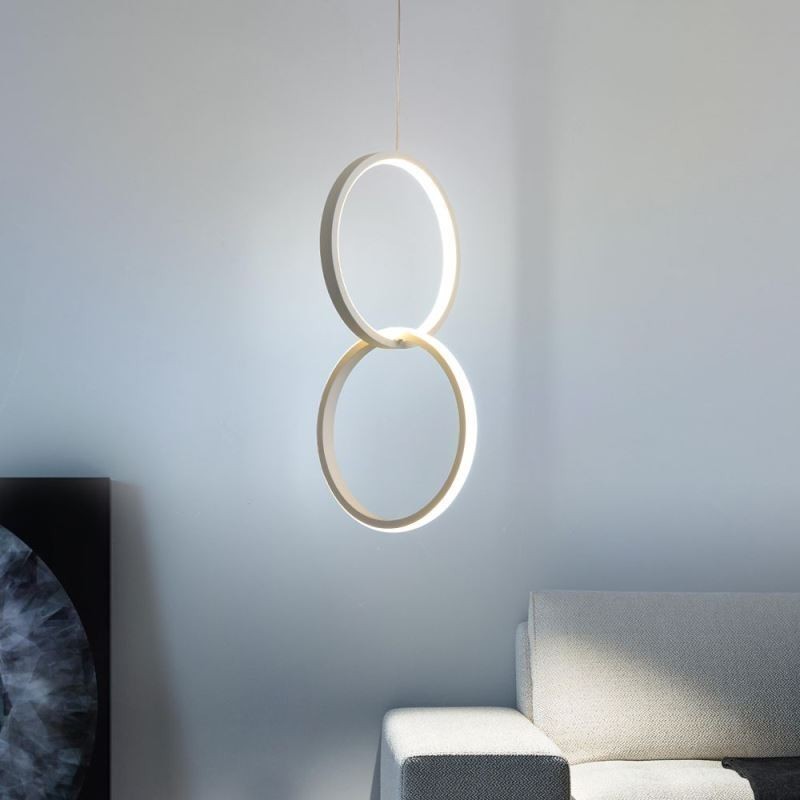 Minimalistische Doppelring-Pendelleuchte