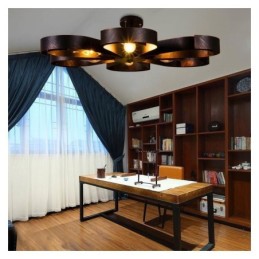 Moderne Vintage-Deckenleuchte aus Eisen in Blumenform