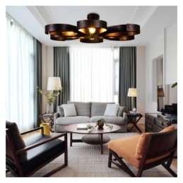 Moderne Vintage-Deckenleuchte aus Eisen in Blumenform