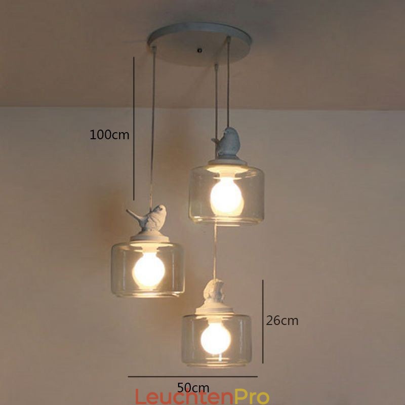 Retro Stil Glas Pendelleuchte Little Bird Dekorative Beleuchtung