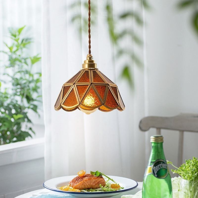 Retro-Glas-Pendelleuchte im japanischen Stil