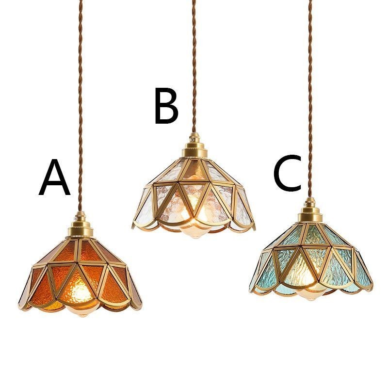 Retro-Glas-Pendelleuchte im japanischen Stil