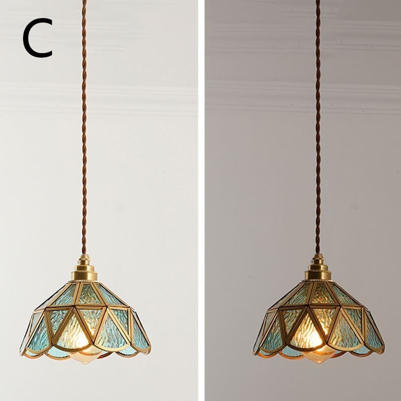 Retro-Glas-Pendelleuchte im japanischen Stil