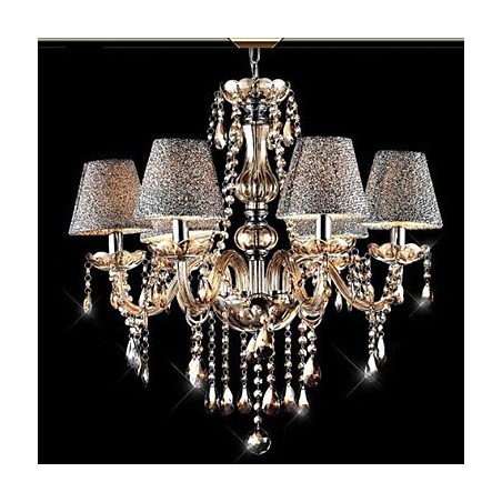 Moderner zeitgenössischer klassischer Vintage-Kronleuchter aus galvanisiertem Kristallglas Moderner zeitgenössischer klassischer Vintage-Kronleuchter aus galvanisiertem Kristallglas