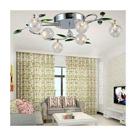 Kronleuchter 6 Lichter Land Aluminium Glas Chrom Kronleuchter 6 Lichter Land Aluminium Glas Chrom