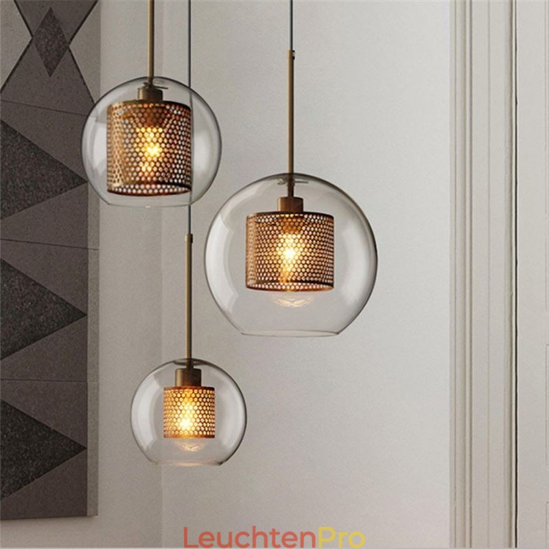 Minimalistische Glas Cluster Pendelleuchte 3 Licht Deckenleuchte Insel