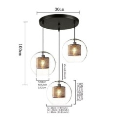 Minimalistische Glas Cluster Pendelleuchte 3 Licht Deckenleuchte Insel