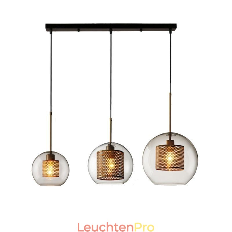 Minimalistische Glas Cluster Pendelleuchte 3 Licht Deckenleuchte Insel