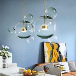 Pendelleuchte Glas Bubble Deckenleuchte Farbverlauf Grün Lampe