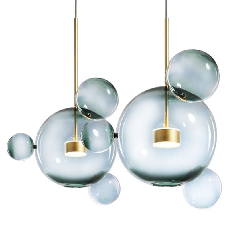 Pendelleuchte Glas Bubble Deckenleuchte Farbverlauf Grün Lampe