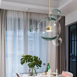 Pendelleuchte Glas Bubble Deckenleuchte Farbverlauf Grün Lampe