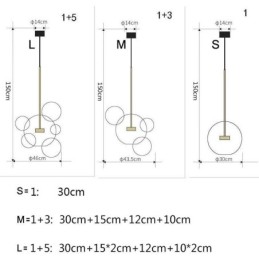 Pendelleuchte Glas Bubble Deckenleuchte Farbverlauf Grün Lampe