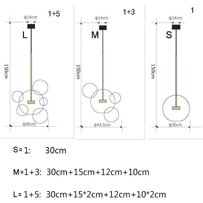 Pendelleuchte Glas Bubble Deckenleuchte Farbverlauf Grün Lampe
