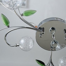 Kronleuchter 6 Lichter Land Aluminium Glas Chrom