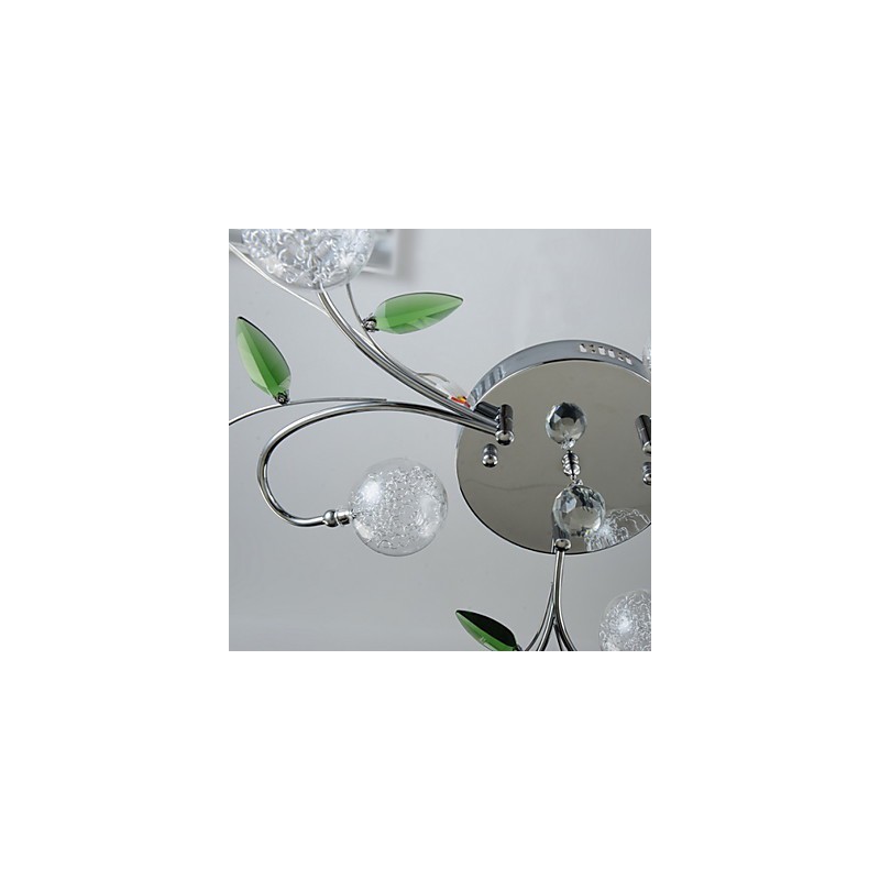 Kronleuchter 6 Lichter Land Aluminium Glas Chrom