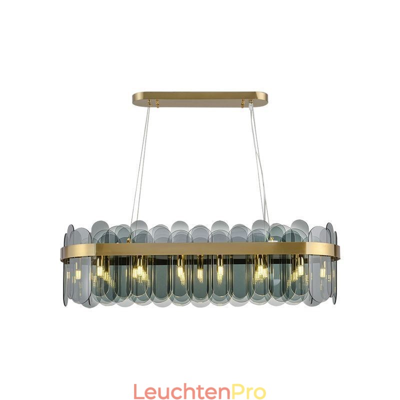 Minimalistische Glas Pendelleuchte Einzigartige Farbe Rechteck Deckenleuchte Insel