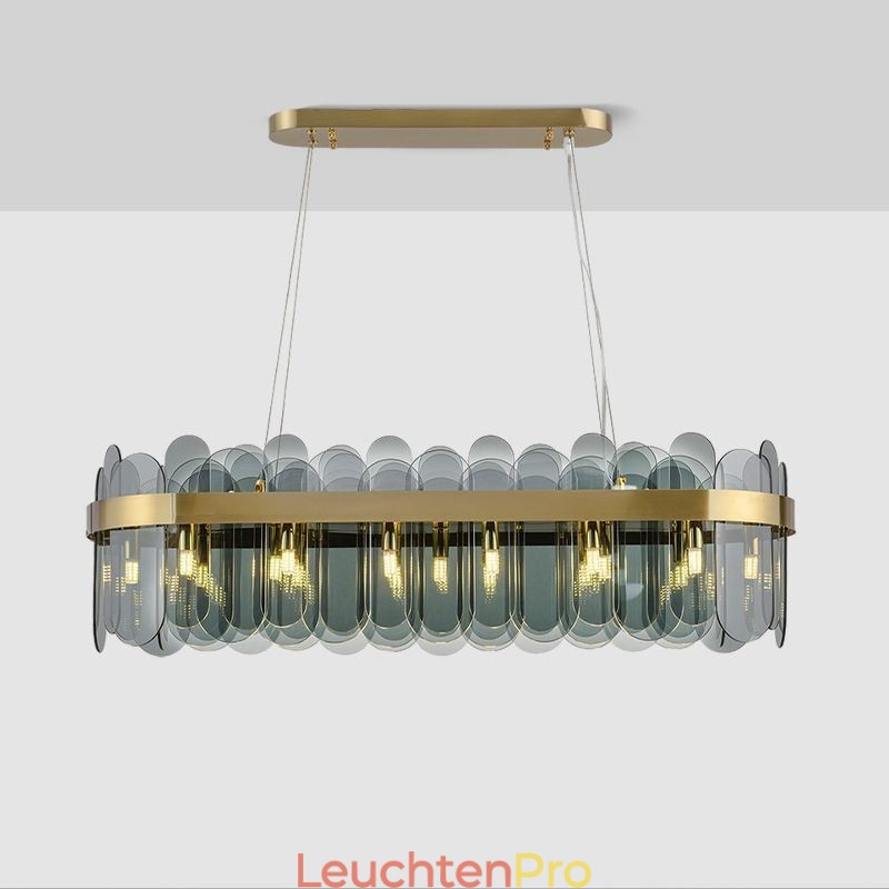 Minimalistische Glas Pendelleuchte Einzigartige Farbe Rechteck Deckenleuchte Insel