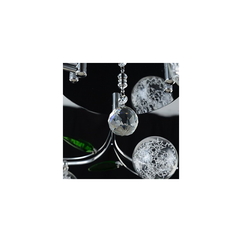 Kronleuchter 6 Lichter Land Aluminium Glas Chrom