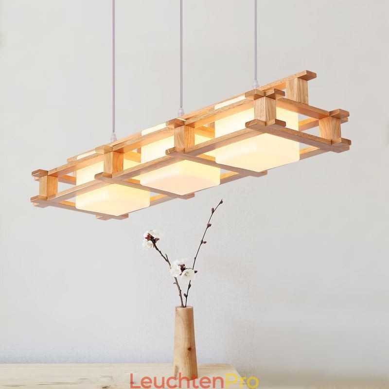Kreative 3 Lichter Eiche Pendelleuchte Dekorative Holz Deckenleuchte Cafe