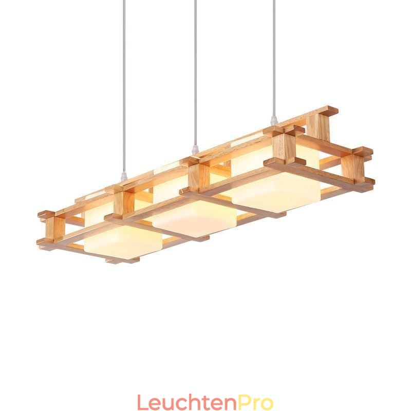 Kreative 3 Lichter Eiche Pendelleuchte Dekorative Holz Deckenleuchte Cafe