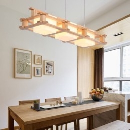 Kreative 3 Lichter Eiche Pendelleuchte Dekorative Holz Deckenleuchte Cafe