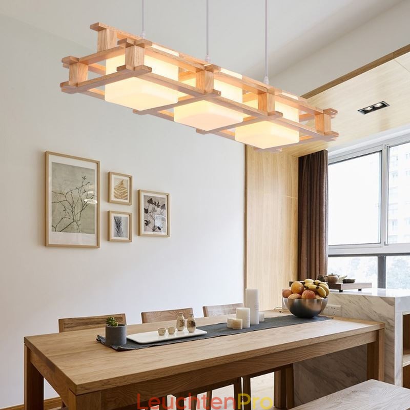 Kreative 3 Lichter Eiche Pendelleuchte Dekorative Holz Deckenleuchte Cafe