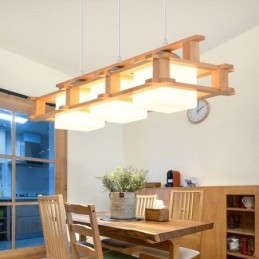 Kreative 3 Lichter Eiche Pendelleuchte Dekorative Holz Deckenleuchte Cafe